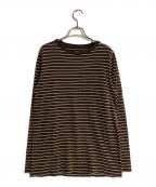Maison Margielaメゾンマルジェラ）の古着「MISS DIANNA期 ロングスリーブボーダーカットソー」｜ブラウン