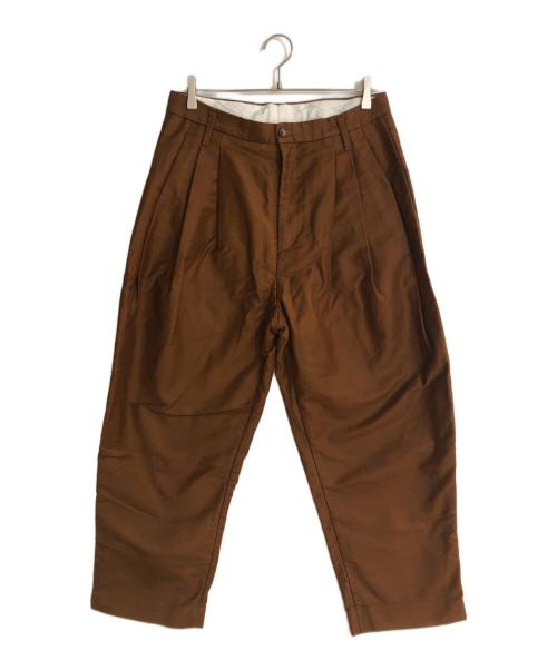 Hed Mayner（ヘド メイナー）Hed Mayner (ヘド メイナー) 22SS 6プリーツパンツ ブラウン サイズ:Mの古着・服飾アイテム