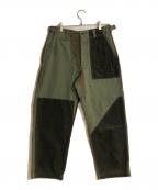 Engineered Garments×BEAMS PLUSエンジニアドガーメンツ×ビームスプラス）の古着「パッチワークパンツ」｜グリーン