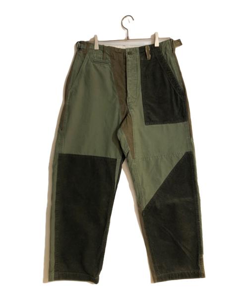 Engineered Garments（エンジニアドガーメンツ）Engineered Garments (エンジニアードガーメンツ) BEAMS PLUS (ビームスプラス) パッチワークパンツ グリーン サイズ:XSの古着・服飾アイテム