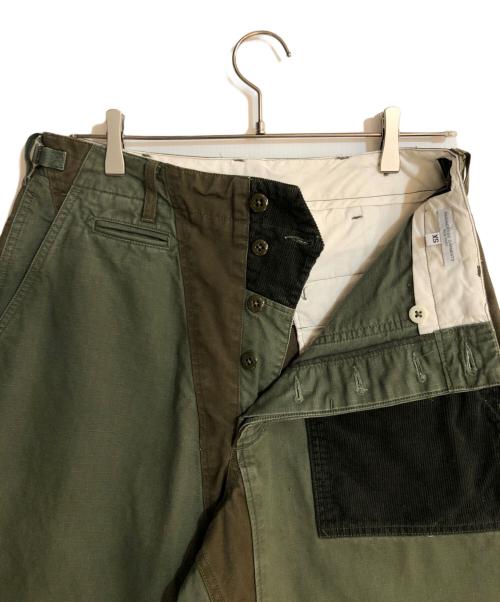 Engineered Garments（エンジニアドガーメンツ）Engineered Garments (エンジニアードガーメンツ) BEAMS PLUS (ビームスプラス) パッチワークパンツ グリーン サイズ:XSの古着・服飾アイテム