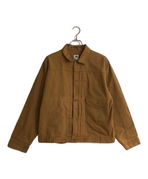 POST O'ALLS（ポストオーバーオールズ）POST O'ALLS (ポストオーバーオールズ) 1stタイプダック地ジャケット ブラウン サイズ:Lの古着・服飾アイテム
