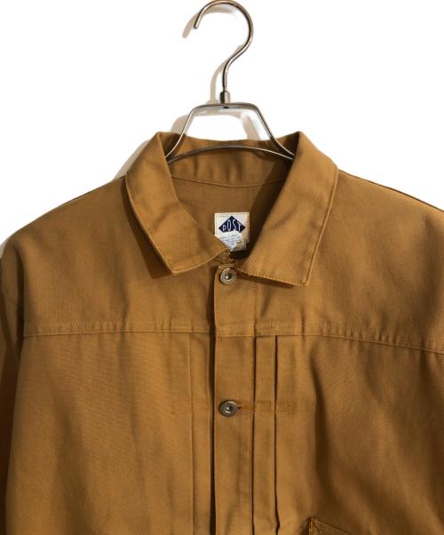 POST O'ALLS（ポストオーバーオールズ）POST O'ALLS (ポストオーバーオールズ) 1stタイプダック地ジャケット ブラウン サイズ:Lの古着・服飾アイテム