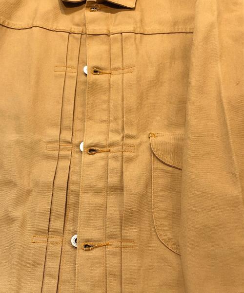 POST O'ALLS（ポストオーバーオールズ）POST O'ALLS (ポストオーバーオールズ) 1stタイプダック地ジャケット ブラウン サイズ:Lの古着・服飾アイテム