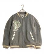 POST O'ALLSポストオーバーオールズ）の古着「ジップアップスタジャン」｜グレー