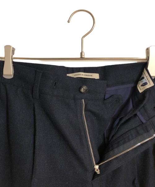 giab's ARCHIVIO（ジャブス アルキヴィオ）giab's ARCHIVIO (ジャブス アルキヴィオ) TYPE A2 ウール ストレッチ タック イージーパンツ ネイビー サイズ:48の古着・服飾アイテム