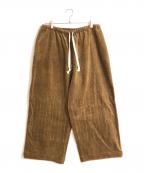 kenneth fieldケネスフィールド）の古着「コーデュロイワイドパンツ」｜ブラウン