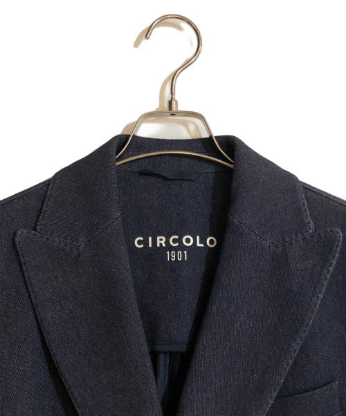 CIRCOLO 1901（チルコロ1901）CIRCOLO 1901 (チルコロ1901) コットンジャージーテーラードジャケット ネイビー サイズ:48の古着・服飾アイテム