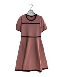 TO BE CHIC（トゥービーシック）の古着「Aラインニットフレアワンピース」｜ピンク