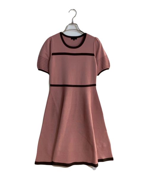TO BE CHIC（トゥービーシック）TO BE CHIC (トゥービーシック) Aラインニットフレアワンピース ピンク サイズ:40の古着・服飾アイテム