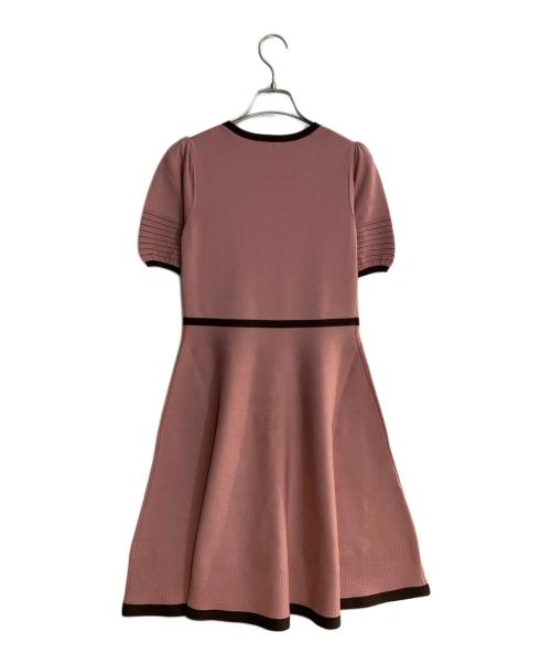 TO BE CHIC（トゥービーシック）TO BE CHIC (トゥービーシック) Aラインニットフレアワンピース ピンク サイズ:40の古着・服飾アイテム