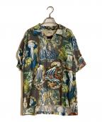 Sun Surf×葛飾北斎サンサーフ×カツシカホクサイ）の古着「2024年 レーヨン ハワイアンシャツ「諸国瀧廻り」」｜ブラック