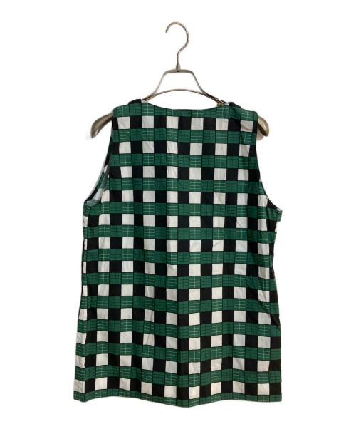PLAN C（プランシー）PLAN C (プランシー) チェックプリントノースリーブブラウス グリーン サイズ:36の古着・服飾アイテム