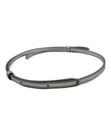 J&M DAVIDSON（ジェイ＆エム デヴィッドソン）の古着「メタリックレザーナローベルト」｜シルバー