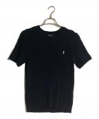 POLO RALPH LAURENポロ・ラルフローレン）の古着「ポニー刺繍ショートスリーブケーブルニット」｜ネイビー
