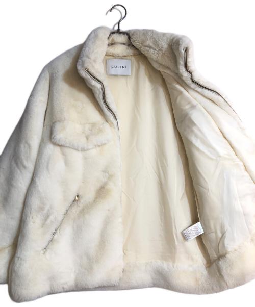 CULLNI（クルニ）CULLNI (クルニ) ECO Fur Front Zip Blouson ホワイト サイズ:2の古着・服飾アイテム