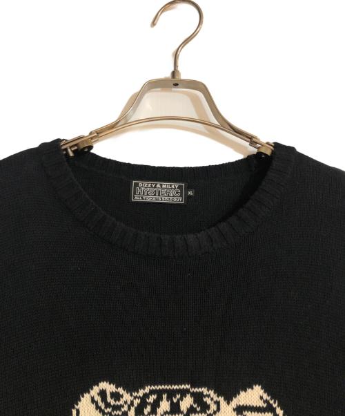 Hysteric Glamour（ヒステリックグラマー）Hysteric Glamour (ヒステリックグラマー) HYSTERIC TEDDYジャガード セーター ブラック サイズ:XLの古着・服飾アイテム