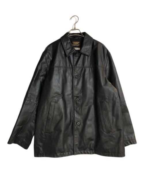 skookum（スクーカム）SKOOKUM (スクーカム) JOURNAL STANDARD relume (ジャーナルスタンダード レリューム) 別注 バッファローレザー カバーオール ブラック サイズ:Lの古着・服飾アイテム