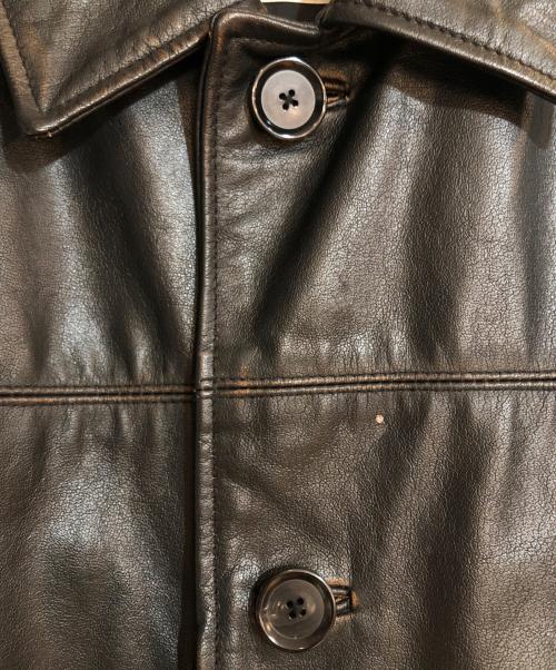 skookum（スクーカム）SKOOKUM (スクーカム) JOURNAL STANDARD relume (ジャーナルスタンダード レリューム) 別注 バッファローレザー カバーオール ブラック サイズ:Lの古着・服飾アイテム