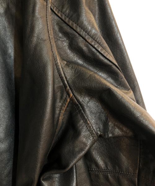 skookum（スクーカム）SKOOKUM (スクーカム) JOURNAL STANDARD relume (ジャーナルスタンダード レリューム) 別注 バッファローレザー カバーオール ブラック サイズ:Lの古着・服飾アイテム