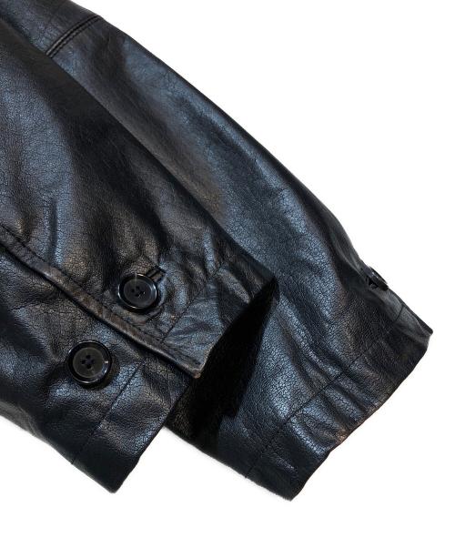 skookum（スクーカム）SKOOKUM (スクーカム) JOURNAL STANDARD relume (ジャーナルスタンダード レリューム) 別注 バッファローレザー カバーオール ブラック サイズ:Lの古着・服飾アイテム