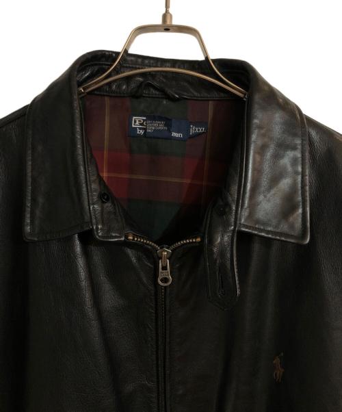 POLO RALPH LAUREN（ポロ・ラルフローレン）POLO RALPH LAUREN (ポロ・ラルフローレン) オールドレザージャケット ブラック サイズ:XXLの古着・服飾アイテム