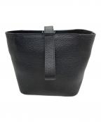 HushTugハッシュタグ）の古着「巾着レザーバック」｜ブラック