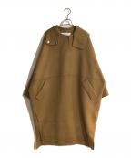 LE CIEL BLEUルシェルブルー）の古着「フードオーバーコート」｜ベージュ