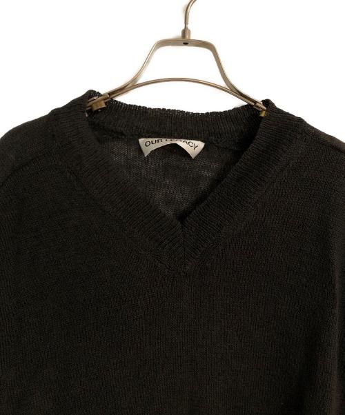 OUR LEGACY（アワーレガシー）OUR LEGACY (アワーレガシー) RUE Vネック Nori Green サイクロンリネン ニット グレー サイズ:46の古着・服飾アイテム