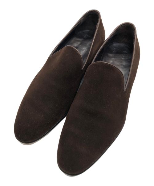ENZO BONAFE（エンツォボナフェ）Enzo bonafe (エンツォボナフェ) スーパーバック スエードレザー ドレスシューズ スリッポン ブラウン サイズ:6の古着・服飾アイテム