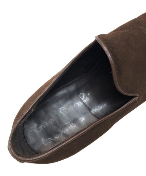 ENZO BONAFE（エンツォボナフェ）Enzo bonafe (エンツォボナフェ) スーパーバック スエードレザー ドレスシューズ スリッポン ブラウン サイズ:6の古着・服飾アイテム