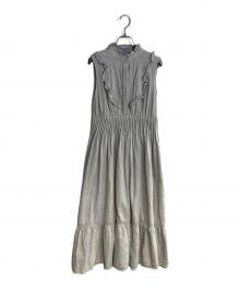 HER LIP TO（ハーリップトゥ）の古着「Paisley Cotton Lace Long Dress/ペイズリーコットンレースロングドレス」｜グレー