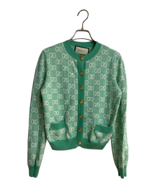 GUCCI（グッチ）GUCCI (グッチ) 金釦GGニットカーディガン グリーン サイズ:XSの古着・服飾アイテム