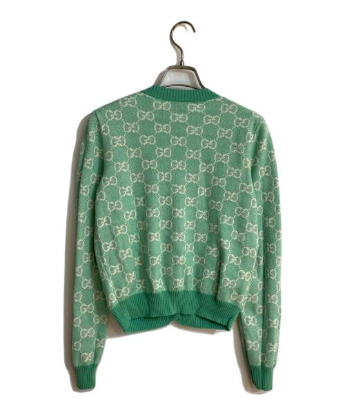 GUCCI（グッチ）GUCCI (グッチ) 金釦GGニットカーディガン グリーン サイズ:XSの古着・服飾アイテム
