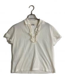 MIU MIU（ミュウミュウ）の古着「フリルポロシャツ」｜ホワイト