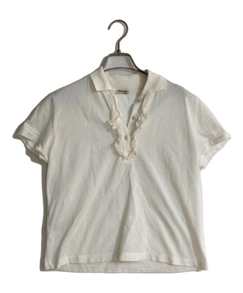 MIU MIU（ミュウミュウ）MIU MIU (ミュウミュウ) フリルポロシャツ ホワイト サイズ:Sの古着・服飾アイテム