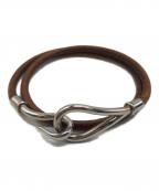 HERMESエルメス）の古着「2連レザーブレスレット」｜ブラウン