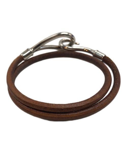 HERMES（エルメス）HERMES (エルメス) 2連レザーブレスレット ブラウンの古着・服飾アイテム