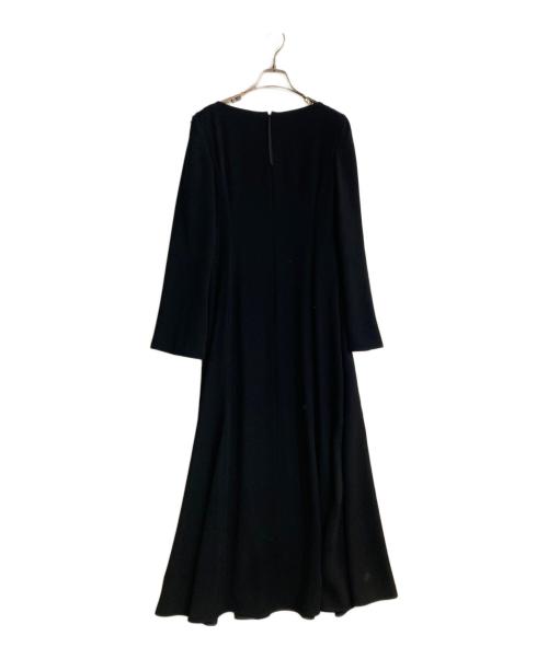 ADEAM（アディアム）ADEAM (アディアム) 袖フレアドレス ブラックの古着・服飾アイテム