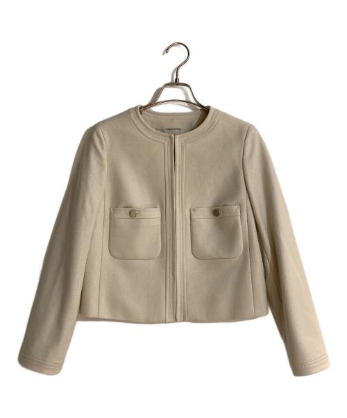 ANAYI（アナイ）ANAYI (アナイ) ツイルジャージノーカラージャケット ベージュ サイズ:36の古着・服飾アイテム