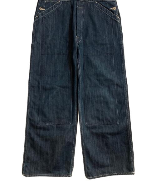 EVISU（エヴィス）EVISU (エヴィス) 赤カモメデニムダブルニーオーバーオール インディゴ サイズ:W30の古着・服飾アイテム