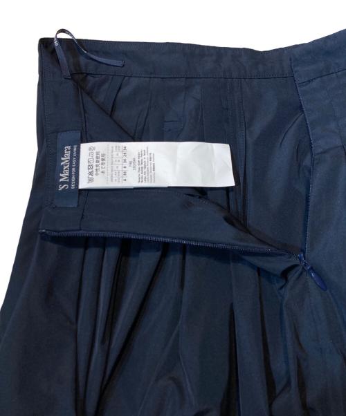 'S Max Mara（エスマックスマーラ）'S Max Mara (エスマックスマーラ) ナイロンギャザーボリュームスカート ネイビー サイズ:38の古着・服飾アイテム