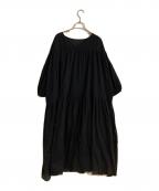 GALERIE VIEギャルリーヴィー）の古着「インドコットン ギャザーワンピース」｜ネイビー