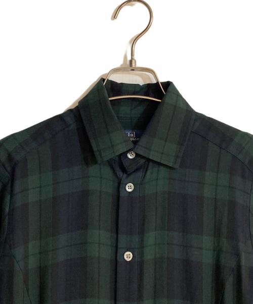POLO RALPH LAUREN（ポロ・ラルフローレン）POLO RALPH LAUREN (ポロ・ラルフローレン) ボリュームチェックシャツワンピース グリーンの古着・服飾アイテム
