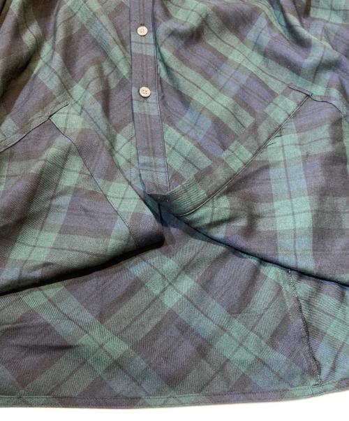 POLO RALPH LAUREN（ポロ・ラルフローレン）POLO RALPH LAUREN (ポロ・ラルフローレン) ボリュームチェックシャツワンピース グリーンの古着・服飾アイテム