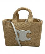 CELINEセリーヌ）の古着「スモール カバ タイス / ラフィア＆カーフスキン」｜ブラウン