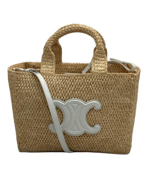 CELINE（セリーヌ）CELINE (セリーヌ) スモール カバ タイス / ラフィア＆カーフスキン ブラウンの古着・服飾アイテム