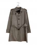 BURBERRY BLACK LABELバーバリーブラックレーベル）の古着「ライナー付千鳥格子ステンカラーコート」｜ブラック