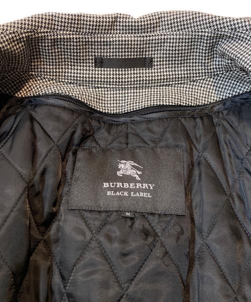 BURBERRY BLACK LABEL（バーバリーブラックレーベル）BURBERRY BLACK LABEL (バーバリーブラックレーベル) ライナー付千鳥格子ステンカラーコート ブラック サイズ:Mの古着・服飾アイテム