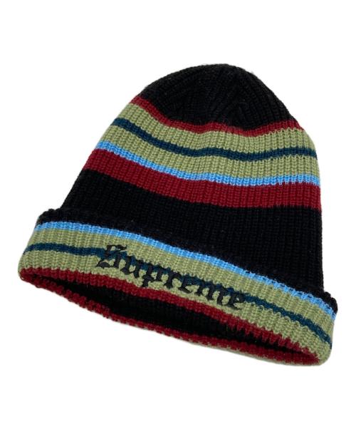 SUPREME（シュプリーム）Supreme (シュプリーム) bright stripe beanie/ブライトストライプビーニー ブラックの古着・服飾アイテム